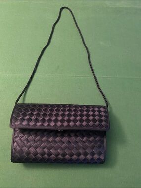 Whiting & Davis Black Woven Clutch Shoulder Bag